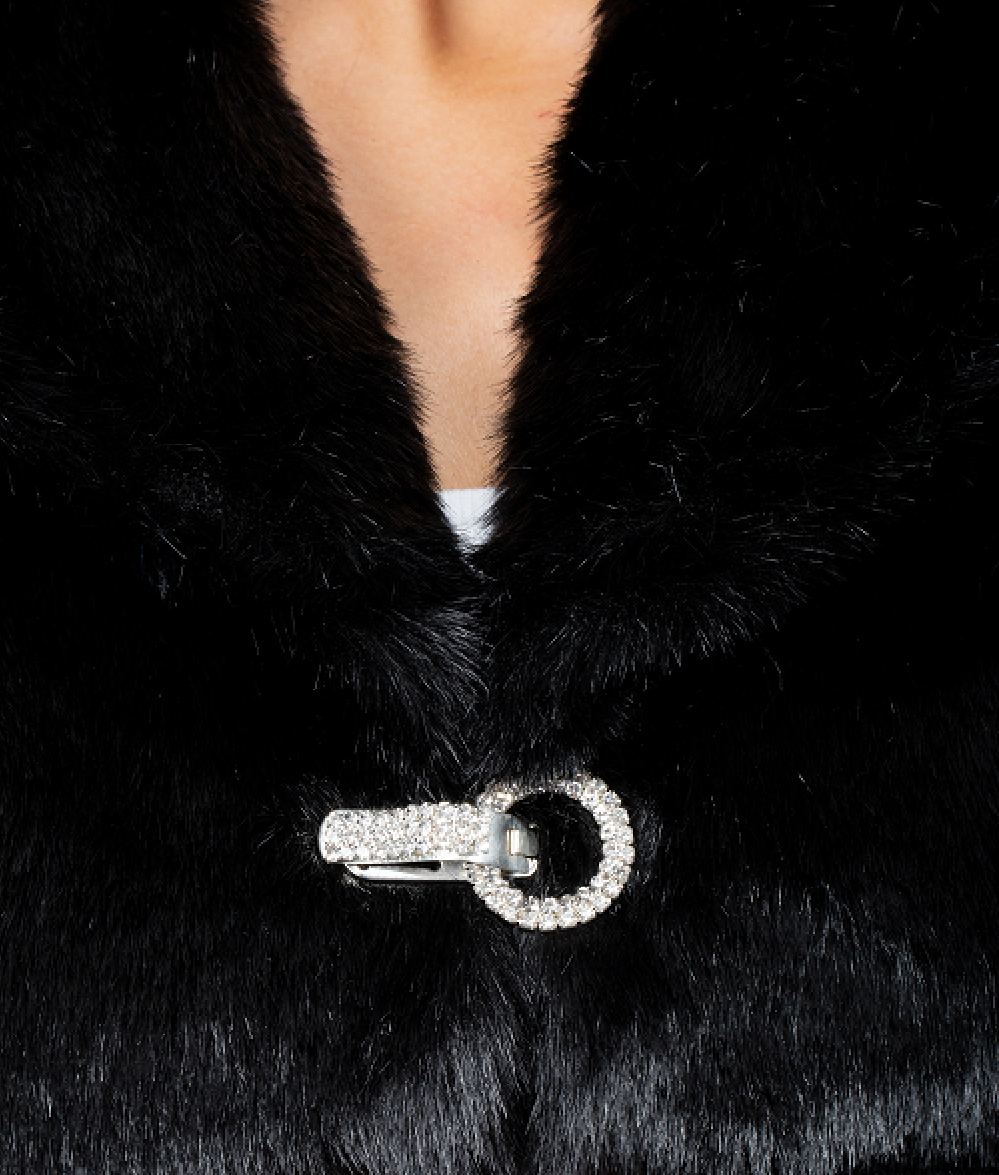 Kısa Kristal Broş Detaylı Gelin Etol Kürk Bolero Kısa Kristal Broş Detaylı Gelin Etol Kürk Bolero