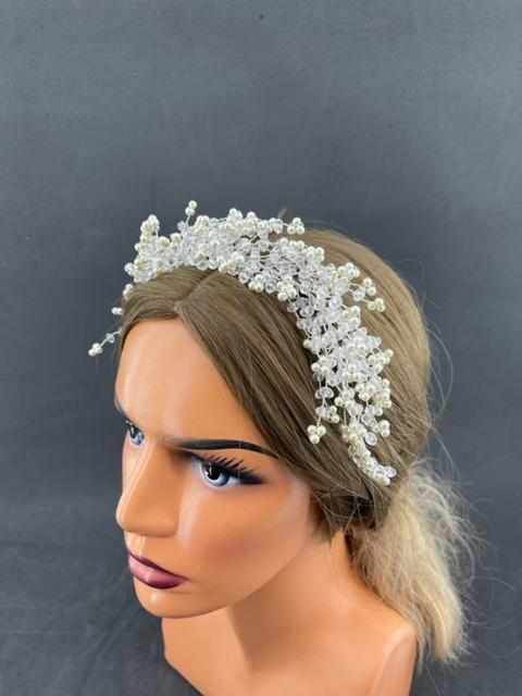  Kristal Ve İnci Dizaynlı Gelin Tacı