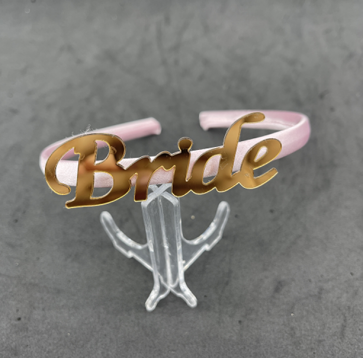 Bride Pembe Tüysüz Taç  Model