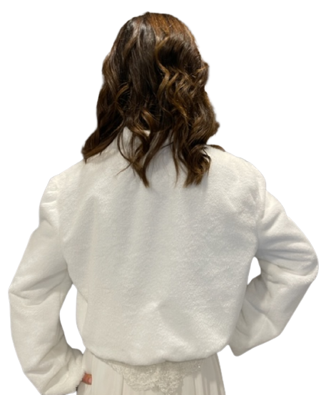 Dik Yaka Ceket Düğünlük Model 10 - Beyaz Gelin Kürk Etol Bolero 