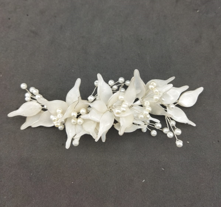 Gala Tarzında İnci Detaylı Şık Sedef Gelin Tokası