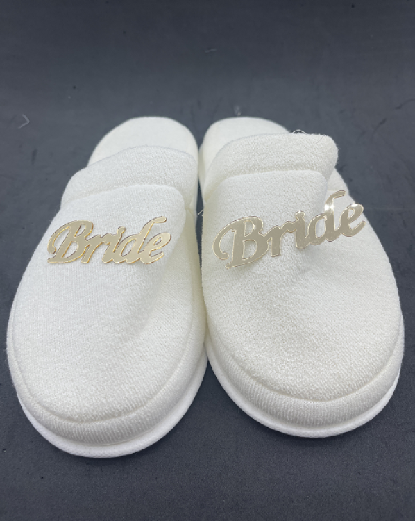 Gold Renk Detaylı Bride Tüysüz Terlik Model