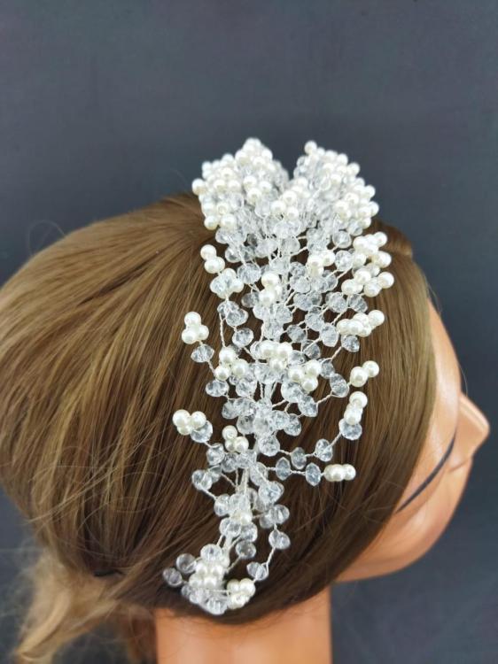 İnci Ve Top Kristallerle Süslenmiş Helenistik  Gelin Tacı