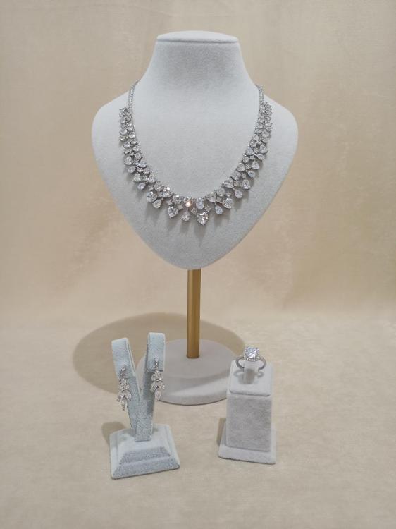 Kalpli Detaylara Sahip Zirkon Taş Takı Seti 