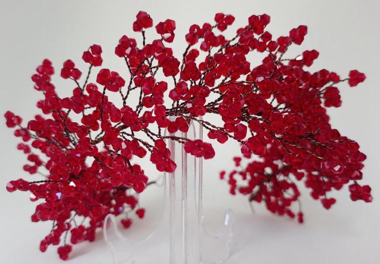 Kırmızı Kristallerle Şekillendirilmiş Kına Tacı 