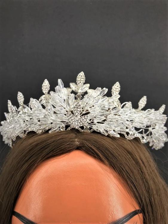 Kristal Taş İşlemeli Şık Gelin Tacı 