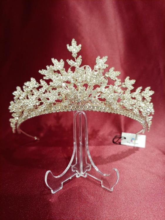 Kristal Taş Üç Boyutlu Orta Boy Prenses Gelin Tacı