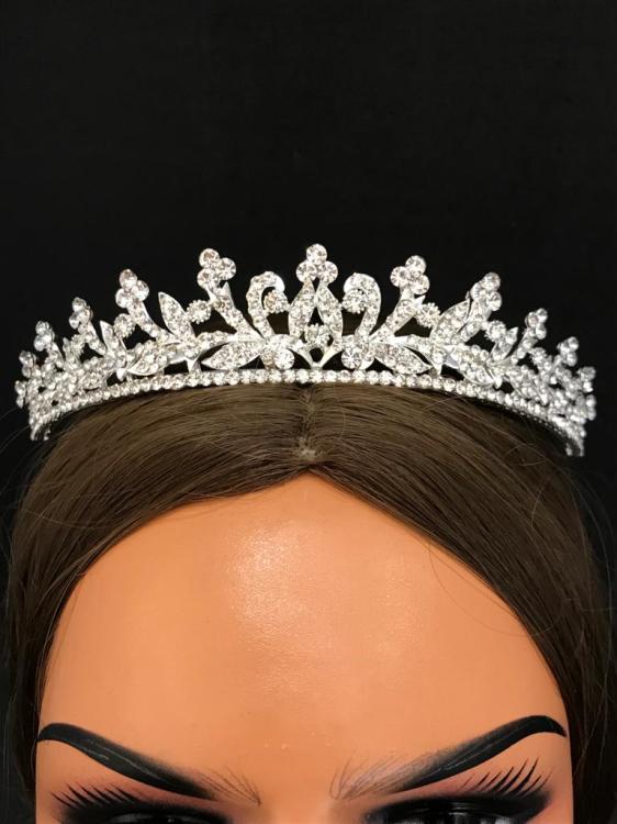 Kristal Taşlarla süslenmiş prenses Model Gelin Tacı