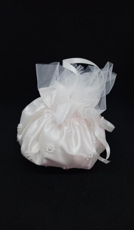 Küçük Papatya Detaylı İncili Gelin Takı Kesesi