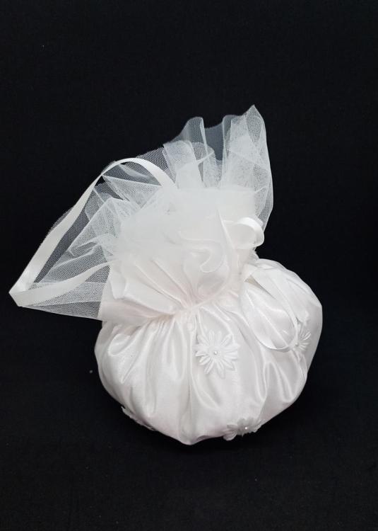 Papatya Desenli İncili Gelin Takı Kesesi 