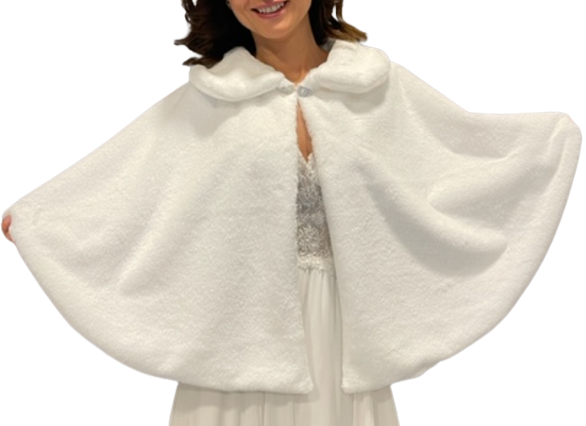 Pelerin Düğünlük Model 2 - Beyaz Gelin Kürk Etol Bolero 