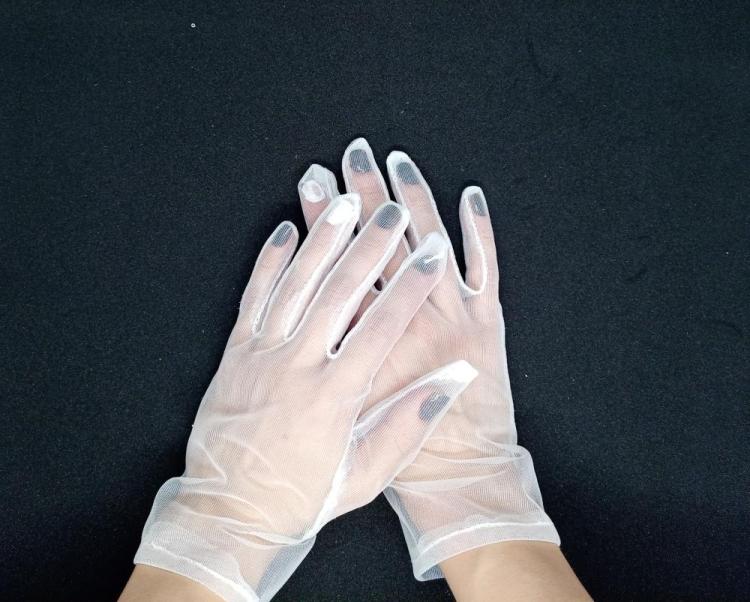 Sade Tül Kısa Gelin Eldiveni 