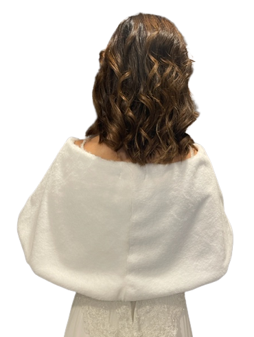 Şal Yaka Düğünlük Model 6 - Beyaz Gelin Kürk Etol Bolero