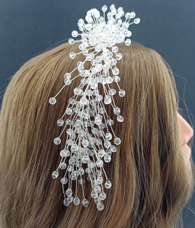 Şeffaf Top Kristallerle Oluşturulmuş Helenistik Gelin Tacı