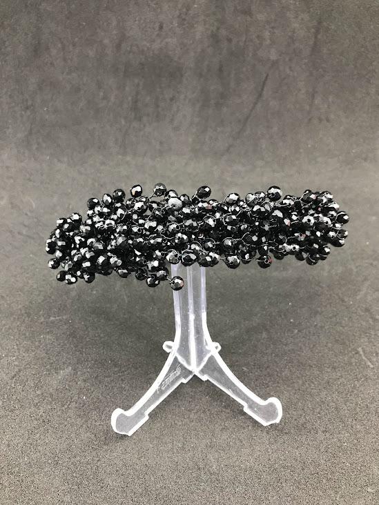 Siyah Kristal Taşlı Nişan Kına ve Gelin Tacı