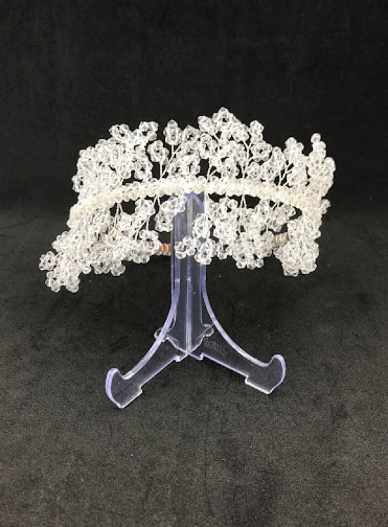 Top Kristal İşlemeli Gelin Tacı 