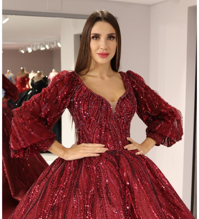 Balon Kol Detaylı Pileli Prenses Kınalık