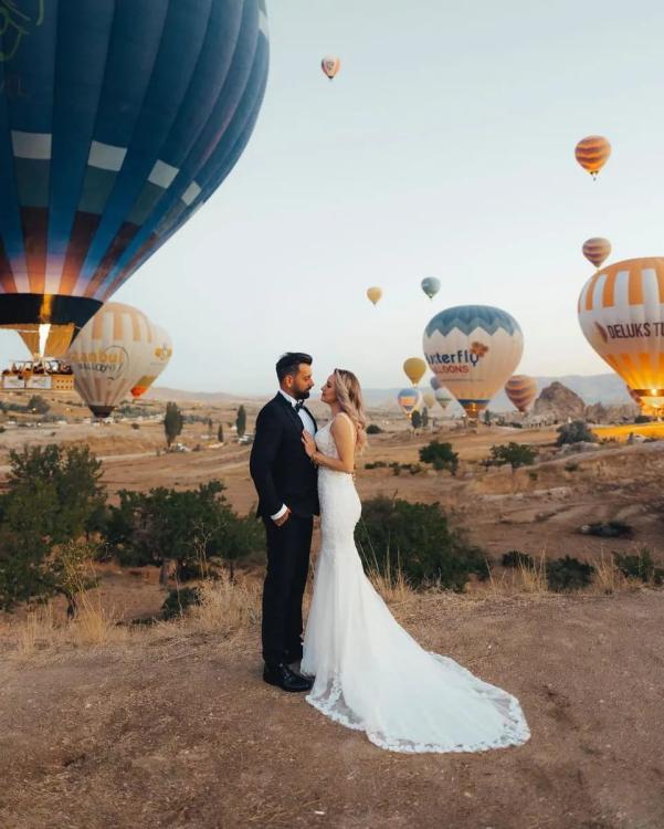 Fransız Dantel Dizaynlı Balık Gelinlik Modeli