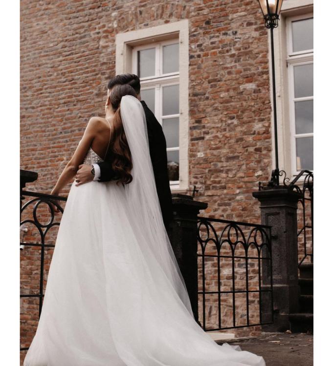 İpek Tül Detaylı Nikahlık